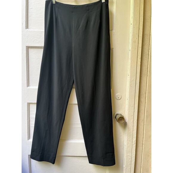 Piazza sempione harion Black wool high rise Pants Stretch Side Zip Size Medium - Picture 1 of 11